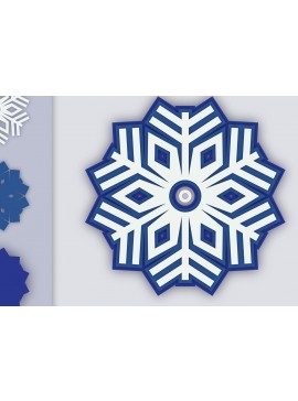 Σετ των 2 Intra απο ξύλο plywood 3mm-4mm πάχος Τρισδιάστατο σχέδιο κρίκου με νιφάδες χιονιού Δίασταση 15x15 cm INTRAFABR-11400395