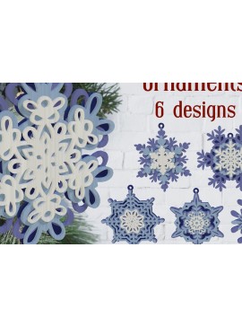 Σετ των 3 Intra απο ξύλο plywood 3mm-4mm πάχος στολίδια με 3D στρώσεις νιφάδα χιονιού Δίασταση 8x8 cm INTRAFABR-81432745