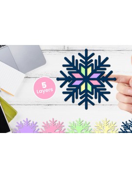 Σετ των 2 Intra απο ξύλο plywood 3mm-4mm πάχος Κοπή χαρτιού 3D Snowflake Δίασταση 12x12 cm INTRAFABR-117773748