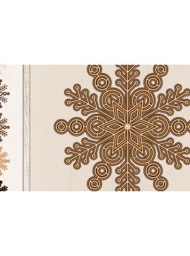 Σετ των 2 Intra απο ξύλο plywood 3mm-4mm πάχος 3D Layered Snowflake , Christmas Snow Δίασταση 15x15 cm INTRAFABR-21305990