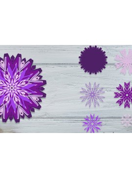 Σετ των 2 Intra απο ξύλο plywood 3mm-4mm πάχος 3D Layered Snowflake | Διακόσμηση Δίασταση 30x20 cm INTRAFABR-52700436