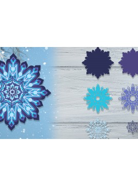 Intra απο ξύλο plywood 3mm-4mm πάχος 3D Layered Snowflake | Διακόσμηση Δίασταση 30x20 cm INTRAFABR-52700145