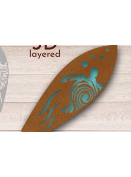 Intra απο ξύλο plywood 3mm-4mm πάχος 3D Layered Surf Wall Art, κοπής με λέιζερ Δίασταση 40x40 cm INTRAFABR-34952432
