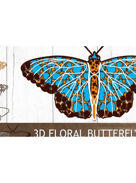 Σετ των 3 Intra απο ξύλο plywood 3mm-4mm πάχος 3D Layered Butterfly. 3D Mandala Δίασταση 10x10 cm INTRAFABR-25084247