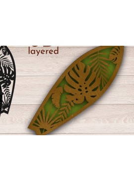 Σετ των 2 Intra απο ξύλο plywood 3mm-4mm πάχος 3D Layered , Leave Decor, Δίασταση 15x15 cm INTRAFABR-34456298