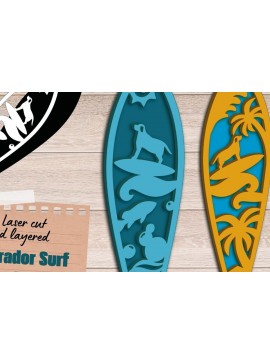 Intra απο ξύλο plywood 3mm-4mm πάχος 3D Layered , Surf Wall Art, Λαμπραντόρ Δίασταση 40x40 cm INTRAFABR-91400265