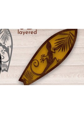 Σετ των 2 Intra απο ξύλο plywood 3mm-4mm πάχος 3D Layered , Surf Wall Art, Δίασταση 40x40 cm INTRAFABR-34456051