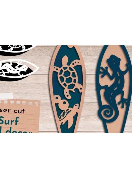 Intra απο ξύλο plywood 3mm-4mm πάχος 3D Layered , Surf Wall Art, Καλοκαίρι Δίασταση 40x40 cm INTRAFABR-68148441