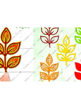 Σετ των 2 Intra απο ξύλο plywood 3mm-4mm πάχος 3D Leaf Paper Cut , Leaf Mandala Δίασταση 3600x3600 cm INTRAFABR-90585280