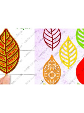 Σετ των 2 Intra απο ξύλο plywood 3mm-4mm πάχος 3D Leaf Paper Cut , Leaf Mandala Δίασταση 3600x3600 cm INTRAFABR-90584572
