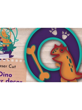 Σετ των 2 Intra απο ξύλο plywood 3mm-4mm πάχος 3D LETTER O , Dino First Party Δίασταση 15x15 cm INTRAFABR-61050010
