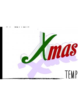 Σετ των 2 Intra απο ξύλο plywood 3mm-4mm πάχος 3D Γράμματα: Χειρόγραφο XMAS Δίασταση 15x15 cm INTRAFABR-21532287