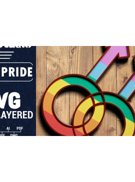 Σετ των 2 Intra απο ξύλο plywood 3mm-4mm πάχος 3d LGBT Pride Papercut Δίασταση 1200x1200 cm INTRAFABR-71811829
