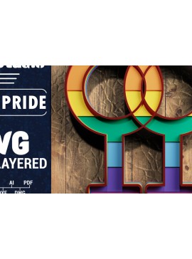 Σετ των 2 Intra απο ξύλο plywood 3mm-4mm πάχος 3d LGBT Pride Papercut Δίασταση 1200x1200 cm INTRAFABR-71811848