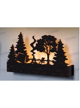 Σετ των 2 Intra απο ξύλο plywood 3mm-4mm πάχος Τρισδιάστατη Lightbox Δίασταση 30x20 cm INTRAFABR-122457806