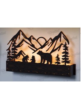 Intra απο ξύλο plywood 3mm-4mm πάχος Τρισδιάστατη Lightbox. Σκηνή της Φύσης Δίασταση 30x20 cm INTRAFABR-122456928