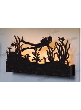 Σετ των 2 Intra απο ξύλο plywood 3mm-4mm πάχος Τρισδιάστατη Lightbox Δίασταση 30x20 cm INTRAFABR-122457702