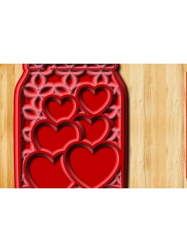 Σετ των 2 Intra απο ξύλο plywood 3mm-4mm πάχος 3D Love Jar Cut  Δίασταση 30x30 cm INTRAFABR-24575747