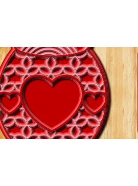Σετ των 2 Intra απο ξύλο plywood 3mm-4mm πάχος 3D Love Jar Cut  Δίασταση 30x30 cm INTRAFABR-24574314