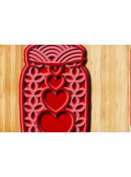 Σετ των 2 Intra απο ξύλο plywood 3mm-4mm πάχος Μάνταλα 3D Love Jar File Δίασταση 30x30 cm INTRAFABR-24576146