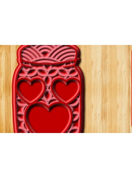 Σετ των 2 Intra απο ξύλο plywood 3mm-4mm πάχος Μάνταλα 3D Love Jar File Δίασταση 30x30 cm INTRAFABR-24576356