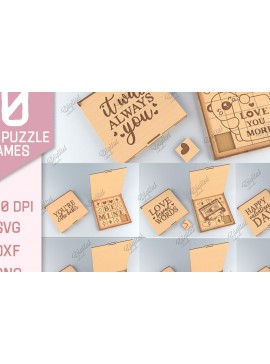 Σετ των 2 Intra απο ξύλο plywood 3mm-4mm πάχος παιχνιδιών 3D Love Puzzle Δίασταση 15x15 cm INTRAFABR-86222441
