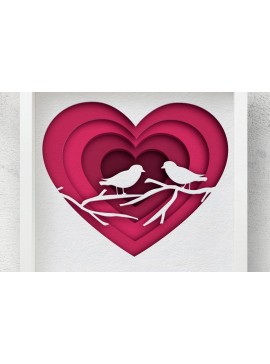 Intra απο ξύλο plywood 3mm-4mm πάχος 3D Love , Paper Cut Shadow Box Δίασταση 30x30 cm INTRAFABR-58448696