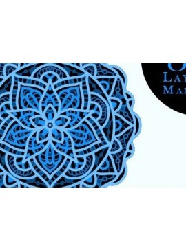 Σετ των 2 Intra απο ξύλο plywood 3mm-4mm πάχος Τρισδιάστατη ψηφιακή Mandala Δίασταση 30x30 cm INTRAFABR-32513150