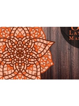 Intra απο ξύλο plywood 3mm-4mm πάχος Τρισδιάστατη ψηφιακή Mandala Δίασταση 30x30 cm INTRAFABR-32513124