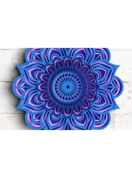 Σετ των 2 Intra απο ξύλο plywood 3mm-4mm πάχος 3D Mandala Flower 5 στρώσεων Δίασταση 30x30 cm INTRAFABR-77074272