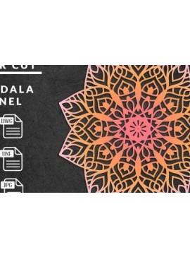 Σετ των 2 Intra απο ξύλο plywood 3mm-4mm πάχος Τρισδιάστατη Mandala Δίασταση 30x30 cm INTRAFABR-38918867