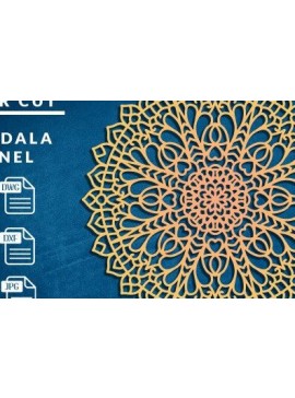 Σετ των 2 Intra απο ξύλο plywood 3mm-4mm πάχος Τρισδιάστατη Mandala Δίασταση 30x30 cm INTRAFABR-38918893