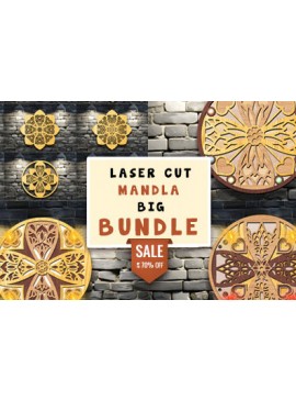 Intra απο ξύλο plywood 3mm-4mm πάχος Τρισδιάστατη δέσμη Mandala Δίασταση 30x30 cm INTRAFABR-99134996