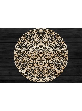 Σετ των 2 Intra απο ξύλο plywood 3mm-4mm πάχος Τρισδιάστατη Mandala Δίασταση 30x30 cm INTRAFABR-74286905