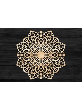 Σετ των 2 Intra απο ξύλο plywood 3mm-4mm πάχος Τρισδιάστατη Mandala Δίασταση 30x30 cm INTRAFABR-69581598