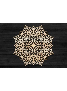 Σετ των 2 Intra απο ξύλο plywood 3mm-4mm πάχος Τρισδιάστατη Mandala Δίασταση 30x30 cm INTRAFABR-69582134