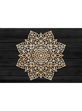 Σετ των 2 Intra απο ξύλο plywood 3mm-4mm πάχος Τρισδιάστατη Mandala Δίασταση 30x30 cm INTRAFABR-69582779