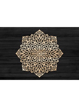 Σετ των 2 Intra απο ξύλο plywood 3mm-4mm πάχος Τρισδιάστατη Mandala Δίασταση 30x30 cm INTRAFABR-69583009