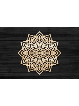 Σετ των 2 Intra απο ξύλο plywood 3mm-4mm πάχος Τρισδιάστατη Mandala Δίασταση 30x30 cm INTRAFABR-69574219