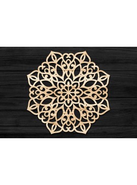 Σετ των 2 Intra απο ξύλο plywood 3mm-4mm πάχος Τρισδιάστατη Mandala Δίασταση 30x30 cm INTRAFABR-69585130