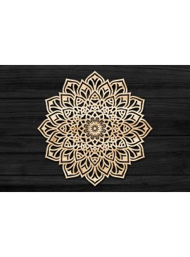 Σετ των 2 Intra απο ξύλο plywood 3mm-4mm πάχος Τρισδιάστατη Mandala Δίασταση 30x30 cm INTRAFABR-69574925