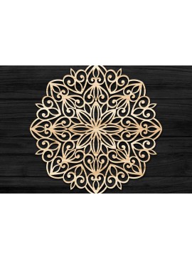 Σετ των 2 Intra απο ξύλο plywood 3mm-4mm πάχος Τρισδιάστατη Mandala Δίασταση 30x30 cm INTRAFABR-74273221