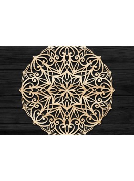 Σετ των 2 Intra απο ξύλο plywood 3mm-4mm πάχος Τρισδιάστατη Mandala Δίασταση 30x30 cm INTRAFABR-74274555