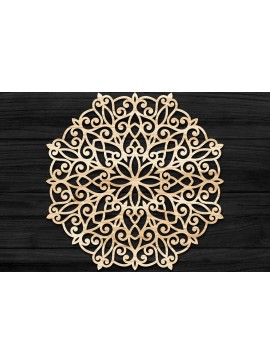 Σετ των 2 Intra απο ξύλο plywood 3mm-4mm πάχος Τρισδιάστατη Mandala Δίασταση 30x30 cm INTRAFABR-74274765