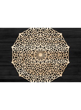 Σετ των 2 Intra απο ξύλο plywood 3mm-4mm πάχος Τρισδιάστατη Mandala Δίασταση 30x30 cm INTRAFABR-74277638
