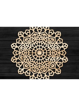 Σετ των 2 Intra απο ξύλο plywood 3mm-4mm πάχος Τρισδιάστατη Mandala Δίασταση 30x30 cm INTRAFABR-74277930