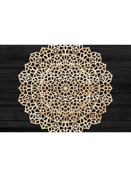 Σετ των 2 Intra απο ξύλο plywood 3mm-4mm πάχος Τρισδιάστατη Mandala Δίασταση 30x30 cm INTRAFABR-74278095