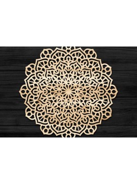 Σετ των 2 Intra απο ξύλο plywood 3mm-4mm πάχος Τρισδιάστατη Mandala Δίασταση 30x30 cm INTRAFABR-74279574