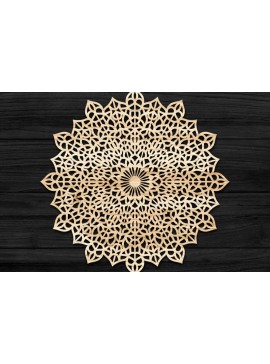 Σετ των 2 Intra απο ξύλο plywood 3mm-4mm πάχος Τρισδιάστατη Mandala Δίασταση 30x30 cm INTRAFABR-74283143