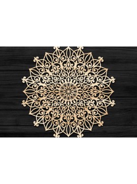 Σετ των 2 Intra απο ξύλο plywood 3mm-4mm πάχος Τρισδιάστατη Mandala Δίασταση 30x30 cm INTRAFABR-74284602